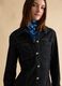 Black long fitted dress in stretch cotton with buttons_1