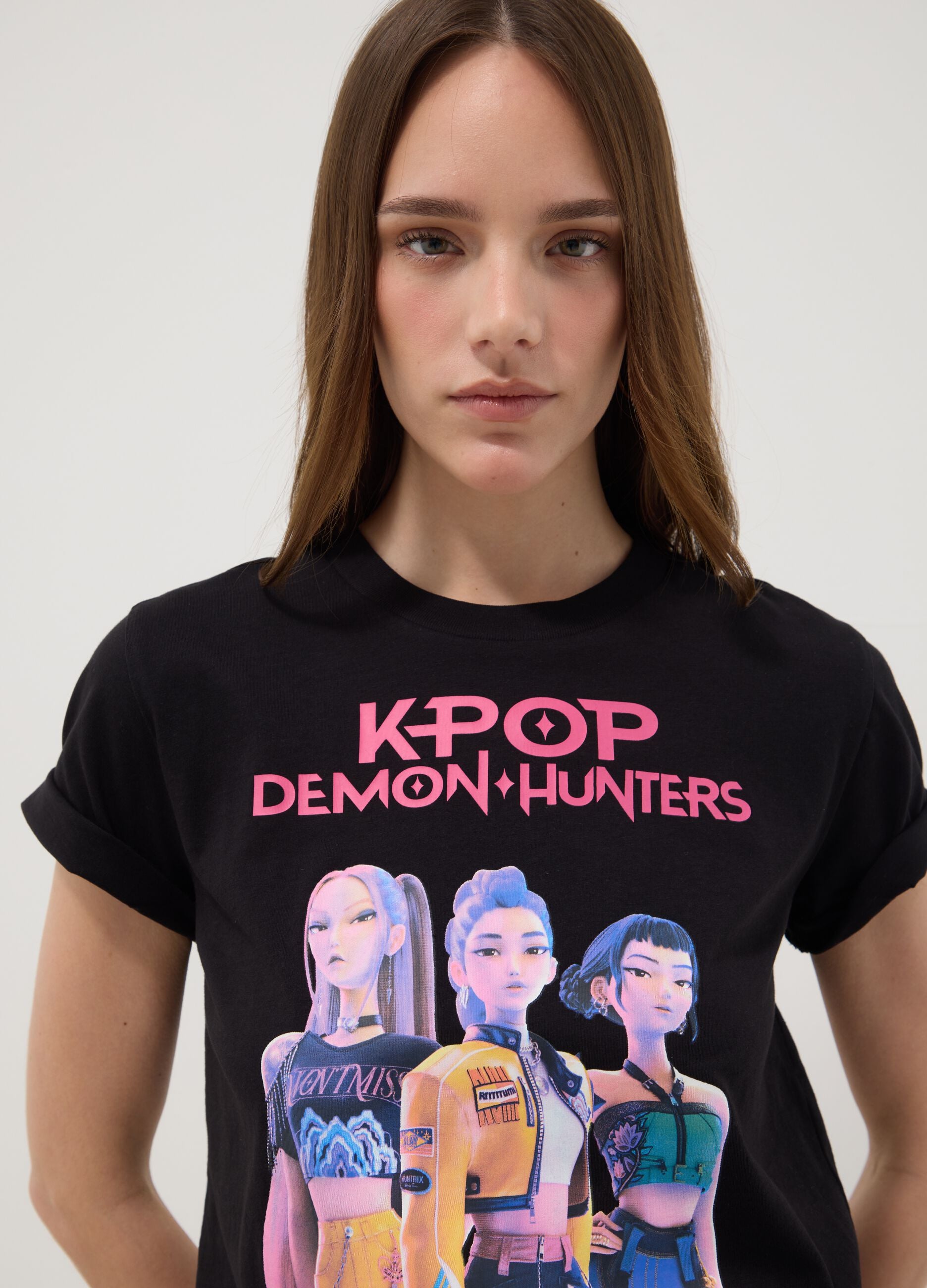 Black pure cotton regular fit t-shirt with print