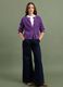 Purple pure cotton ribbed crew-neck cardigan_1