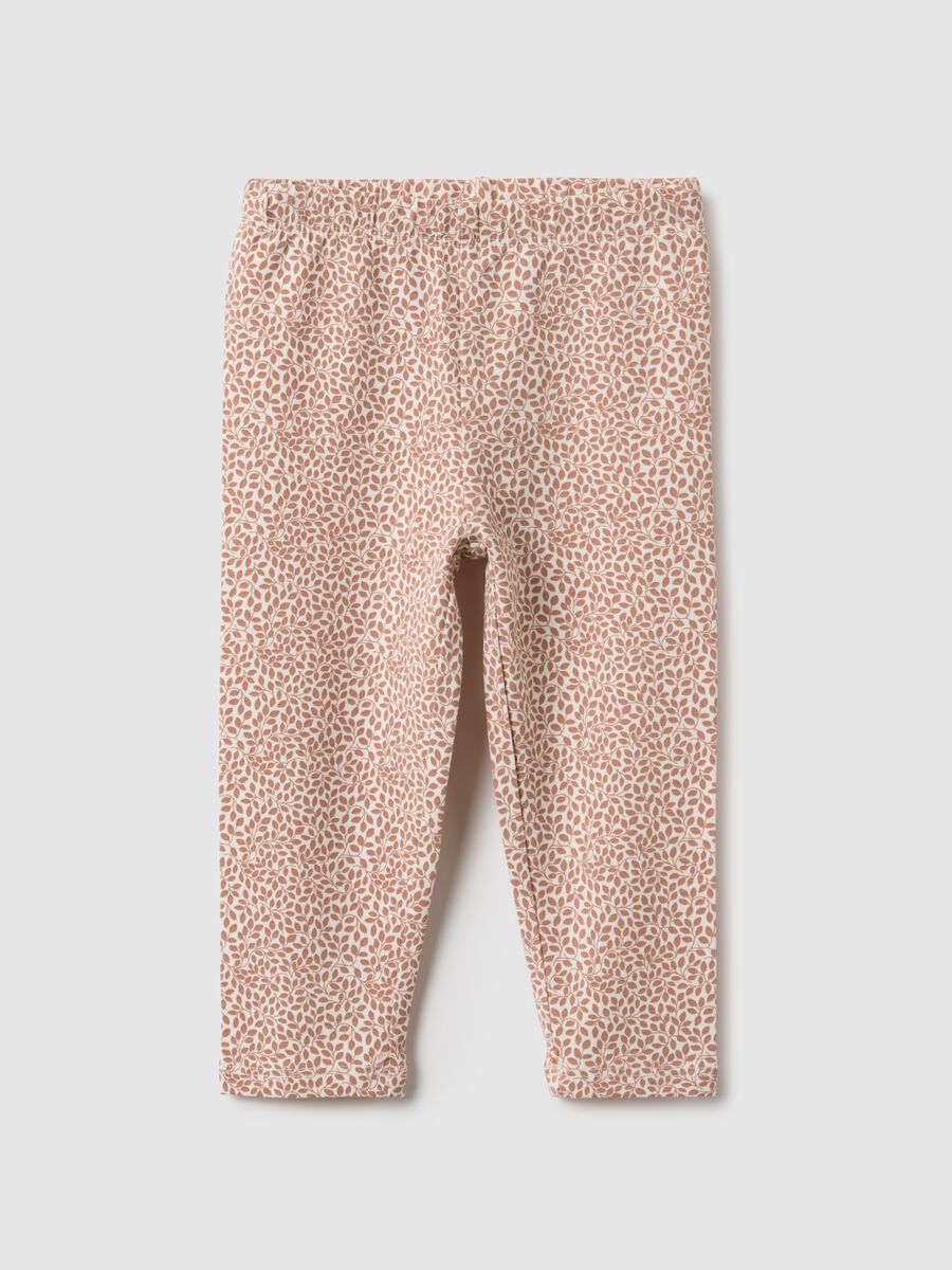 Leggings in cotone elasticizzato multicolor slim fit per bimba_0