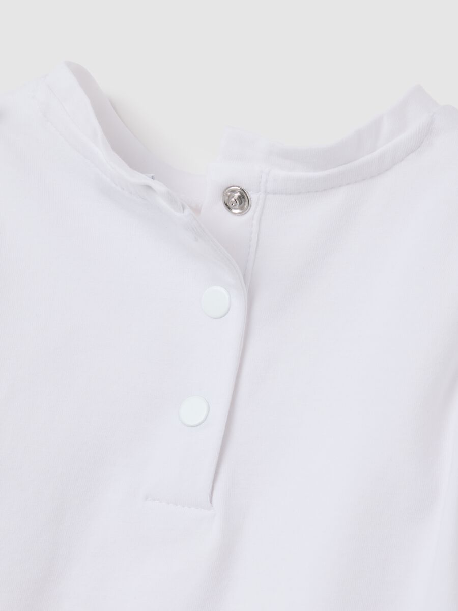 Baby girls&rsquo; white regular fit T-shirt with gathers on the sleeves_2
