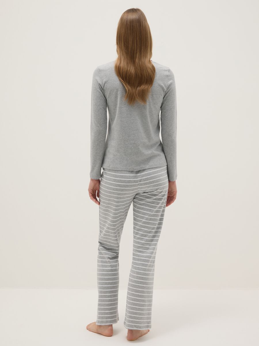 Grey cotton blend pyjamas regular fit_2