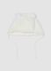 White organic cotton teddy-effect hat for baby girl_0