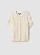 Beige pure cotton cable-knit cardigan, regular fit_0
