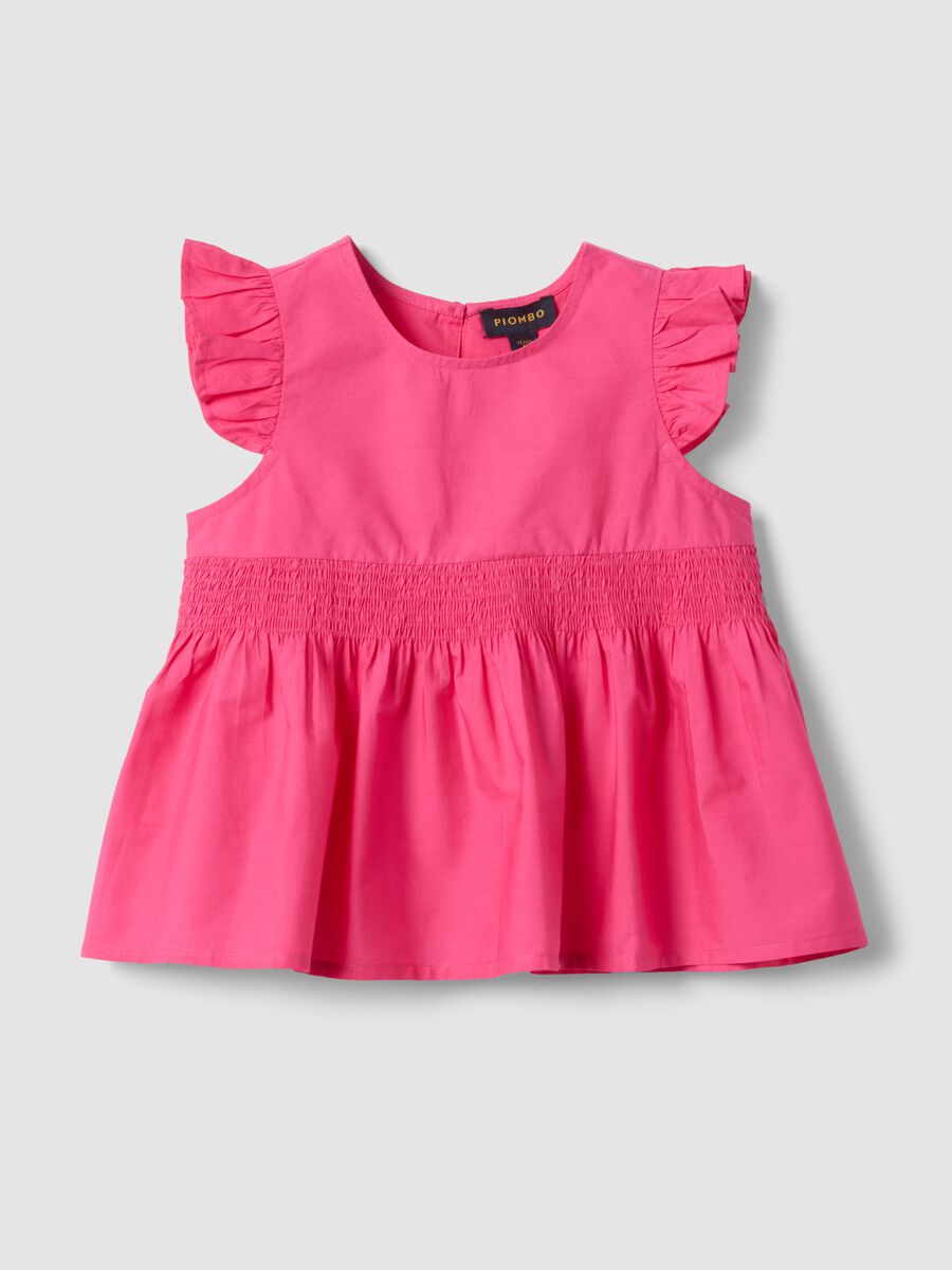 Pink pure cotton top with ruffles_3