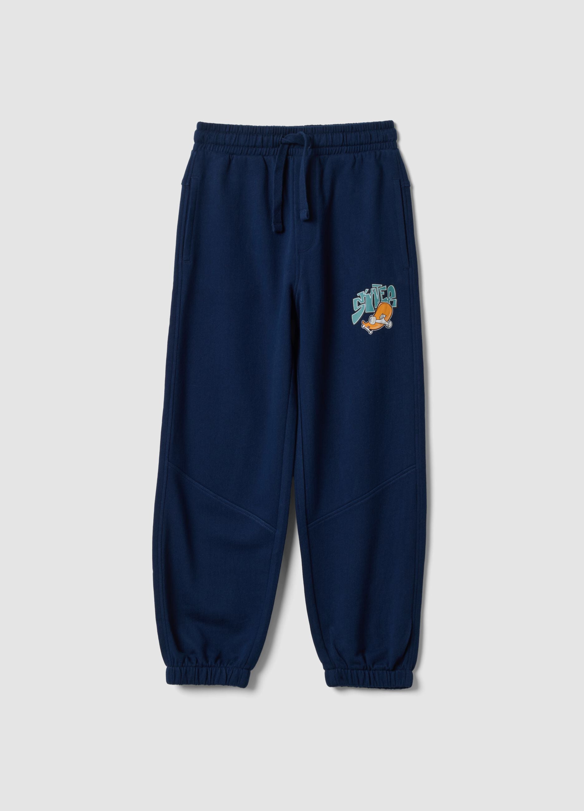 Blue pure cotton jogger trousers