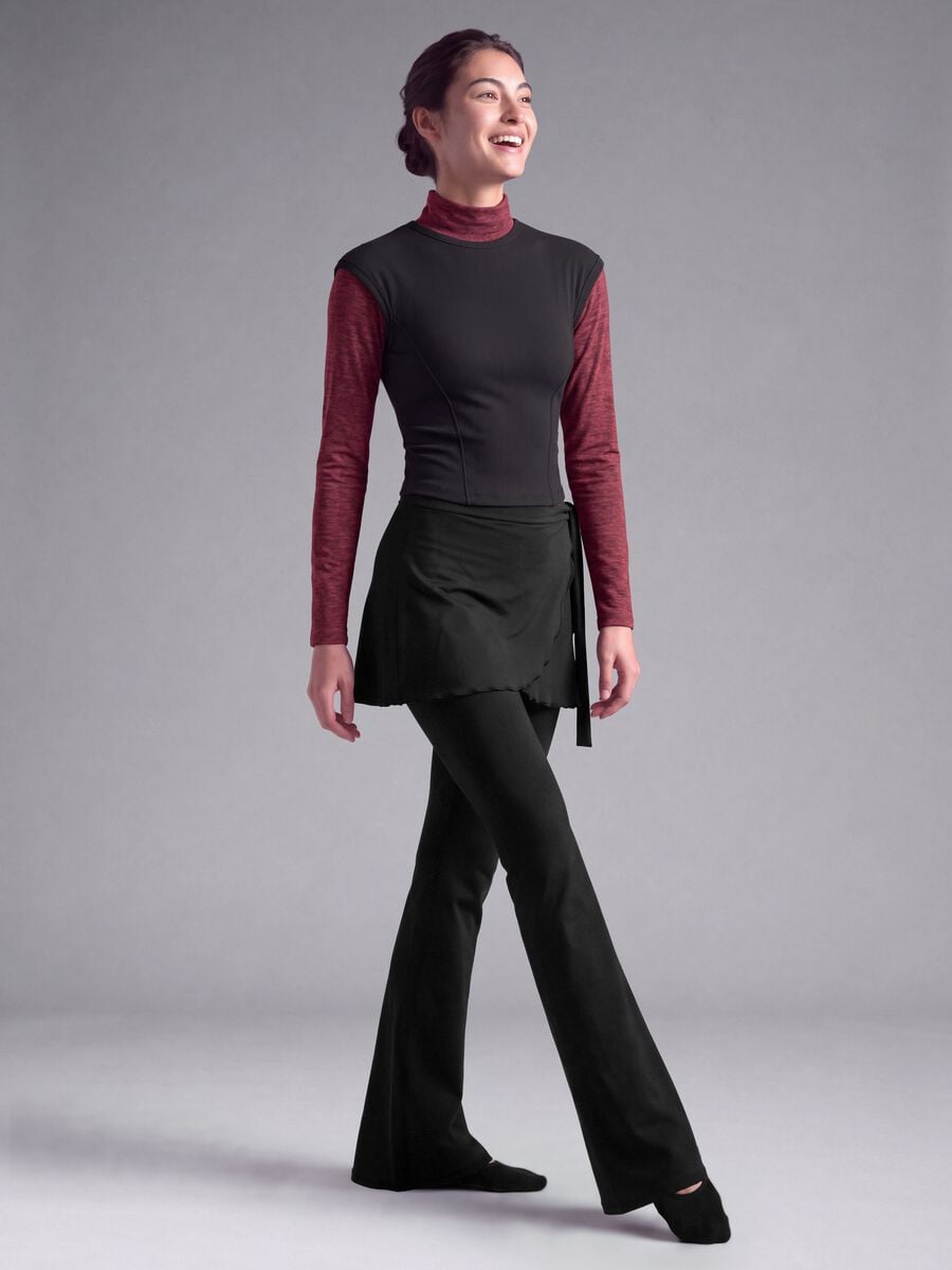 Black flared leggings in breathable stretch fabric ALTAVIA STUDIO_0