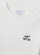 White cropped pure cotton graphic T-shirt, regular fit_6
