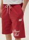 Red cotton-blend sports shorts with Miami Heat logo_3
