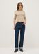 Beige crew neck long sleeve regular fit top_0