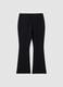 Black flared leggings in stretch fabric_0
