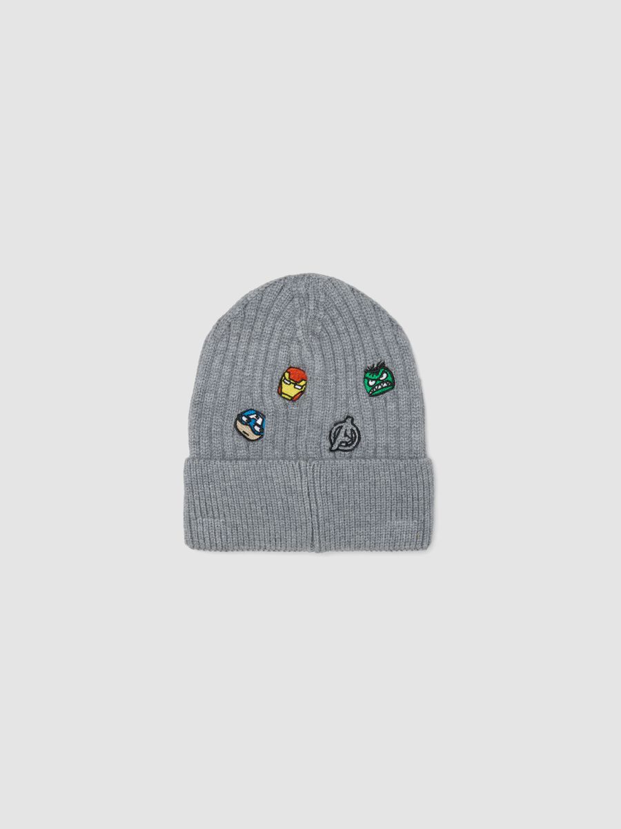 Grey Avengers print hat for boys_1