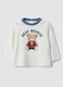 White organic cotton top with front print, regular fit_0