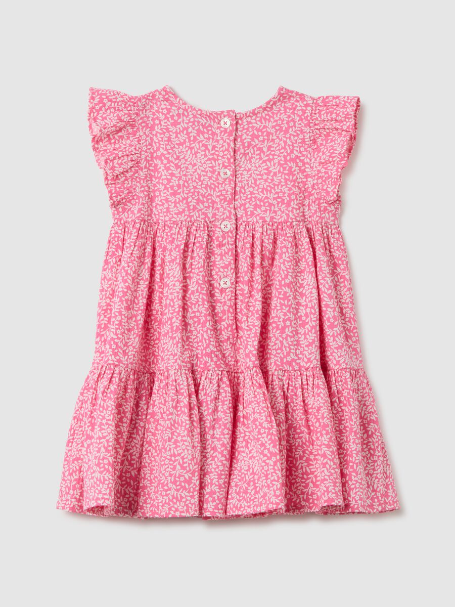 Girls&rsquo; pink dress in cotton blend with regular fit_1