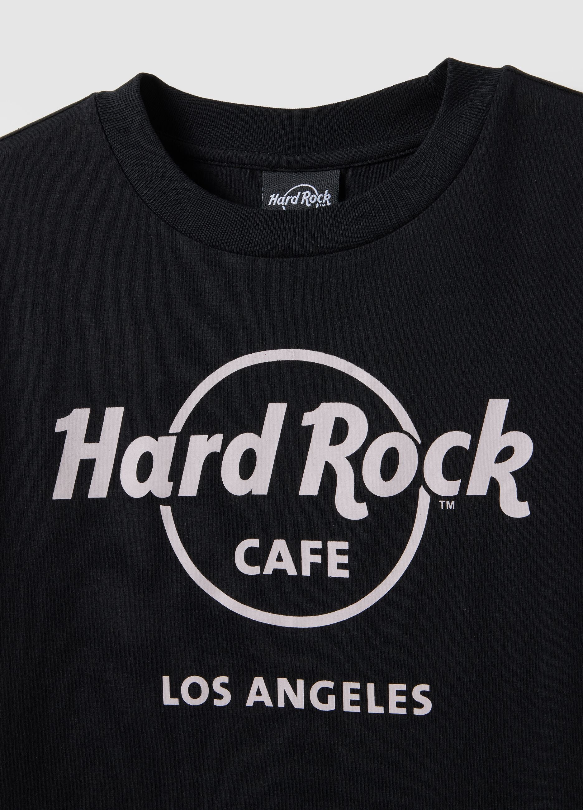 Black pure cotton regular fit T-shirt with Hard Rock Cafe print