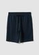 Blue cotton-blend pyjama shorts, regular fit_4