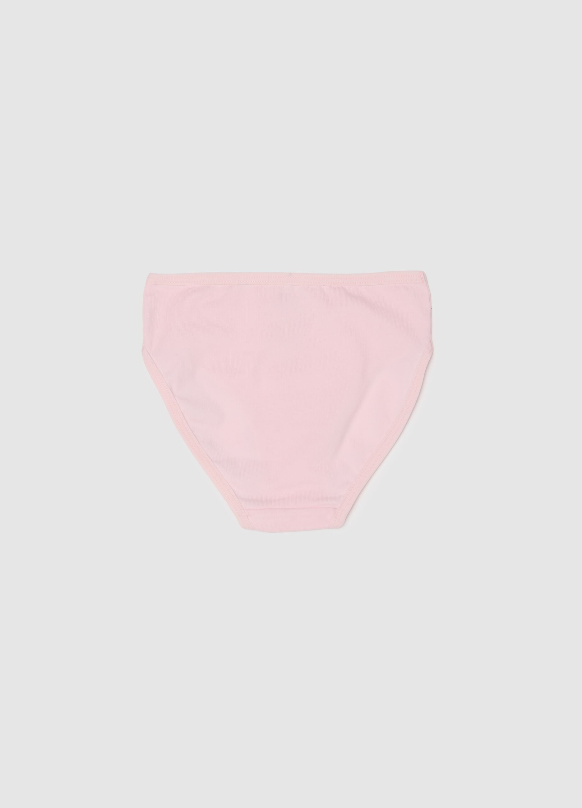 Girls Pink Stretch Cotton Regular Fit Knickers with Unicorn