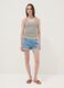 Brown striped pure cotton regular-fit tank top_1