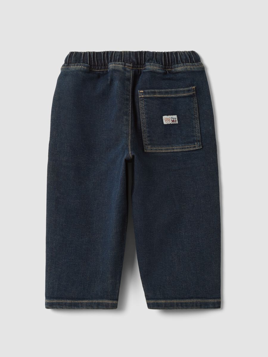 Blue stretch cotton balloon-fit trousers_1