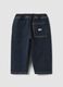Blue stretch cotton balloon-fit trousers_1