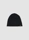 Black stretch cotton jersey knit hat for boys_0