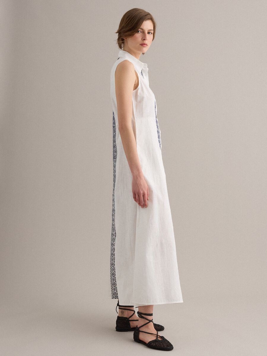 White pure cotton shirt dress_1