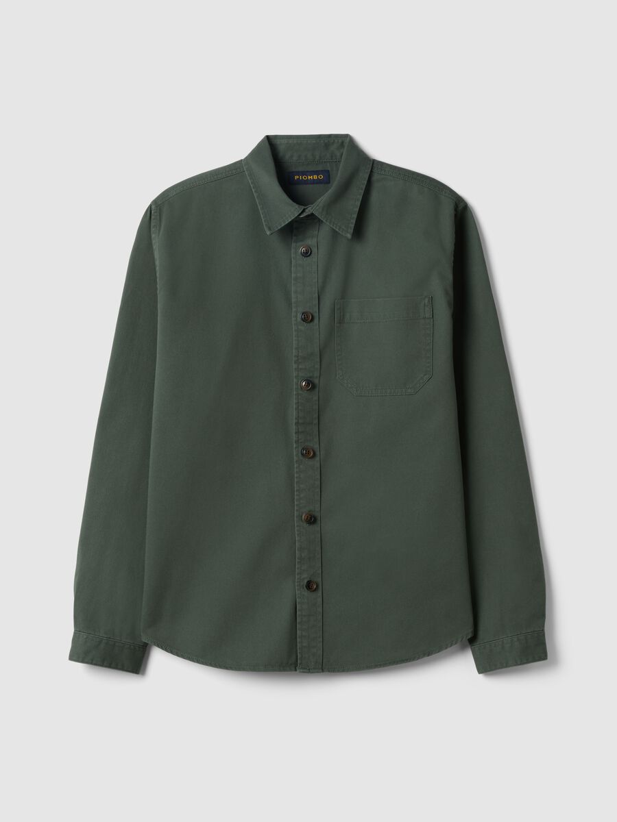 Regular fit green pure cotton shirt_4