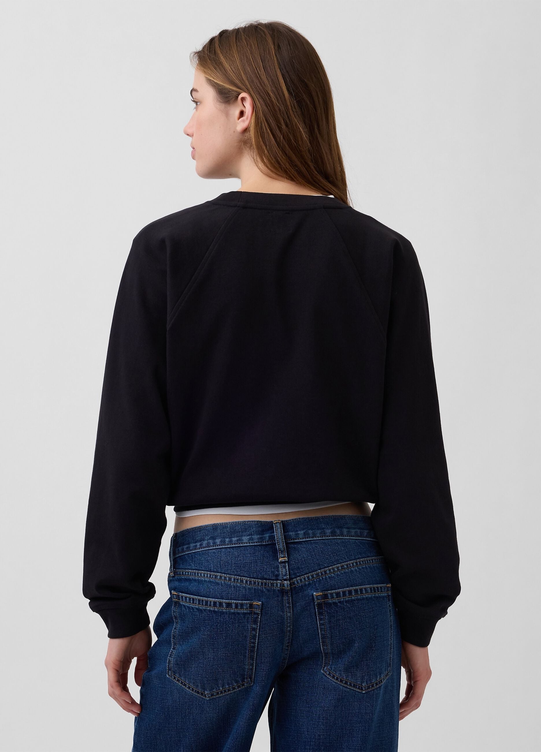 Cotton-blend crew-neck sweatshirt