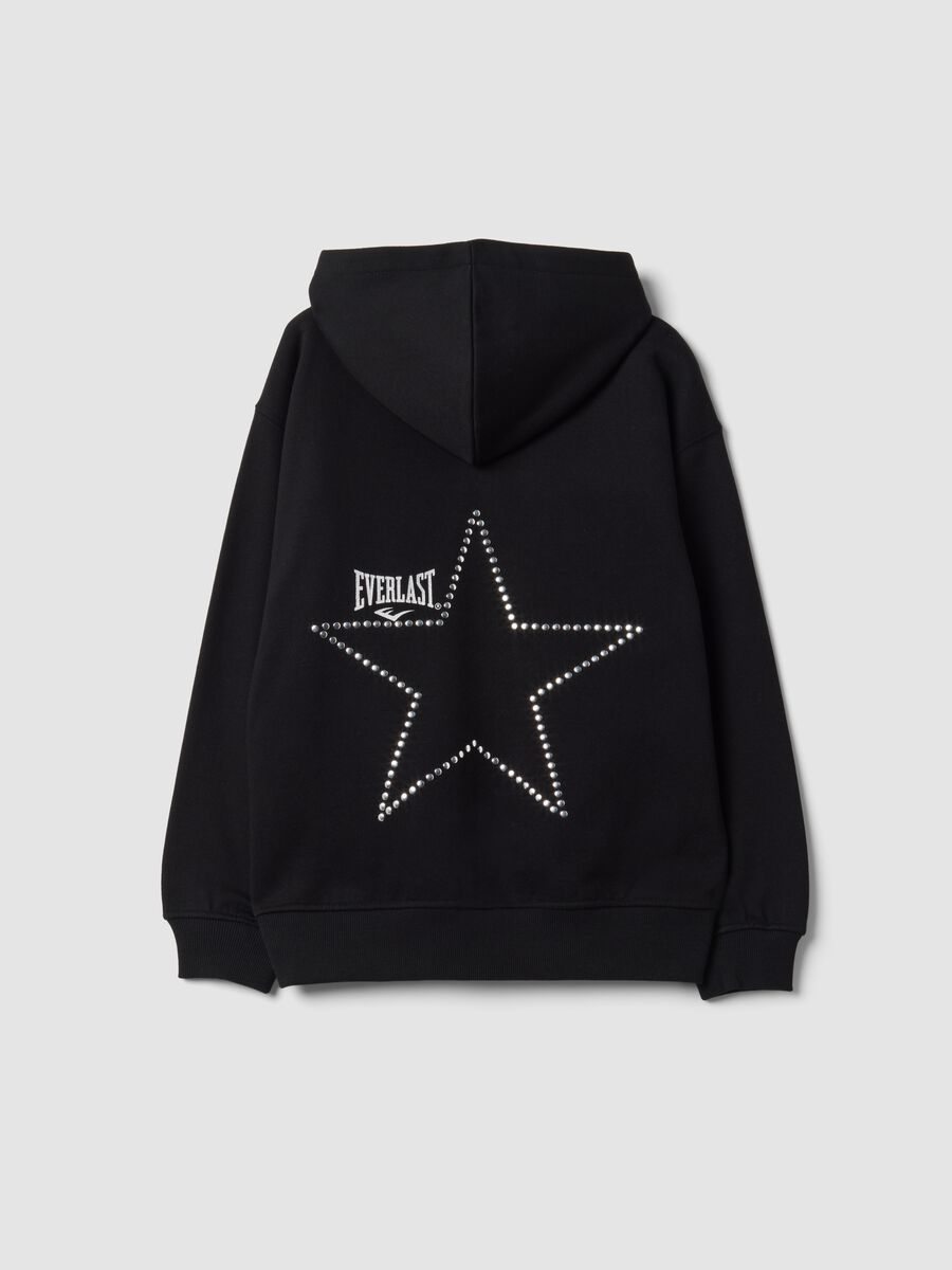 Girls&rsquo; black cotton-blend zip hoodie, regular fit_5