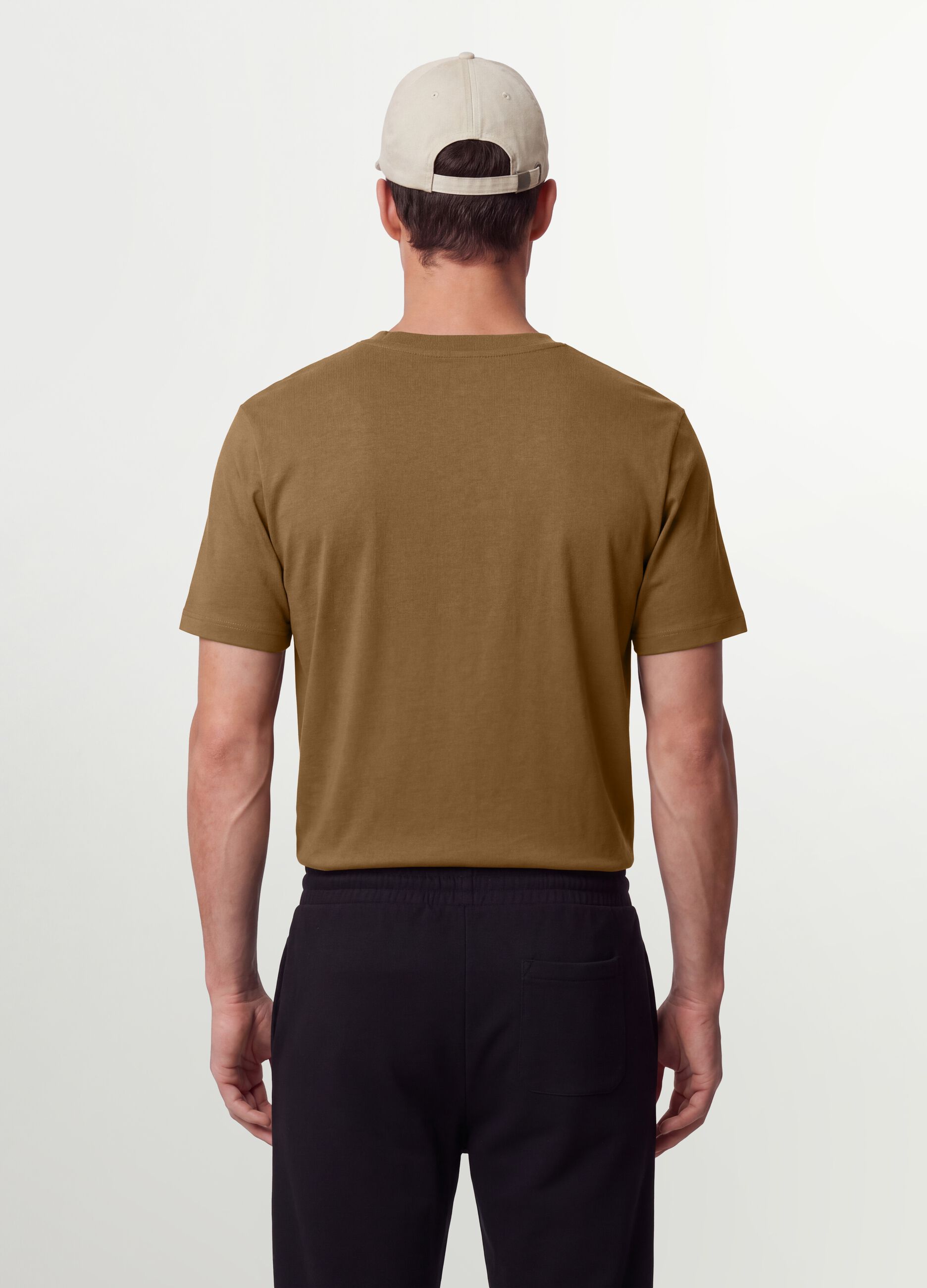 Brown regular-fit T-shirt in pure organic cotton jersey