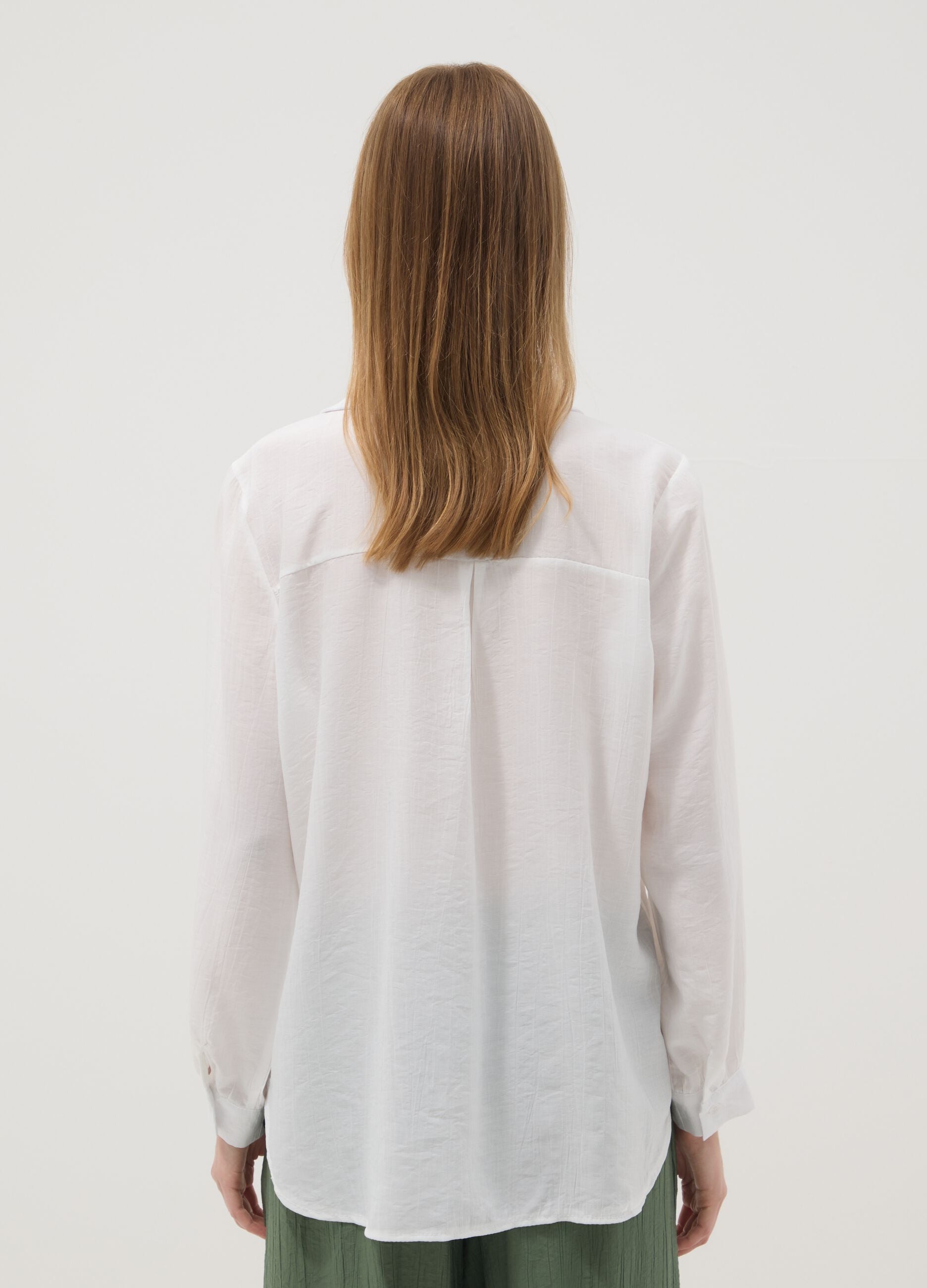 White viscose-blend shirt