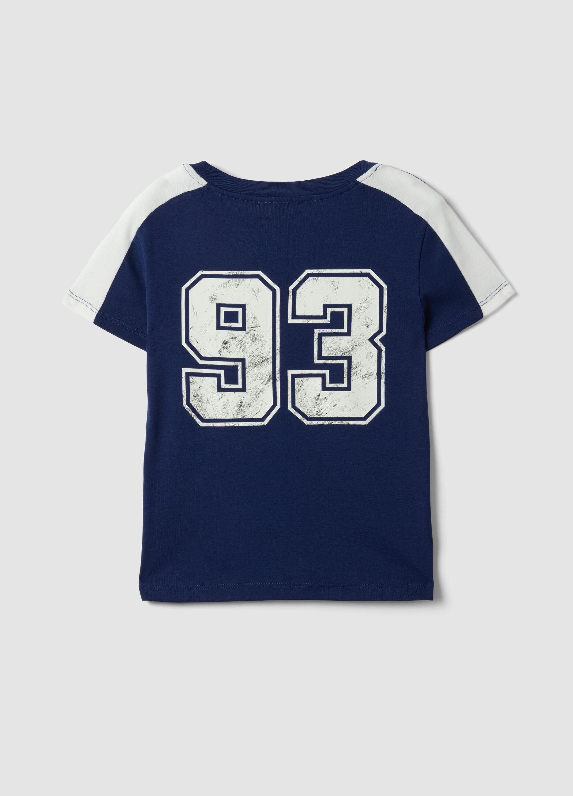 Blue pure cotton crew-neck T-shirt with New York City print