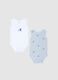 Multi-colour pure cotton baby bodysuit twin pack with Mickey Mouse prints_0