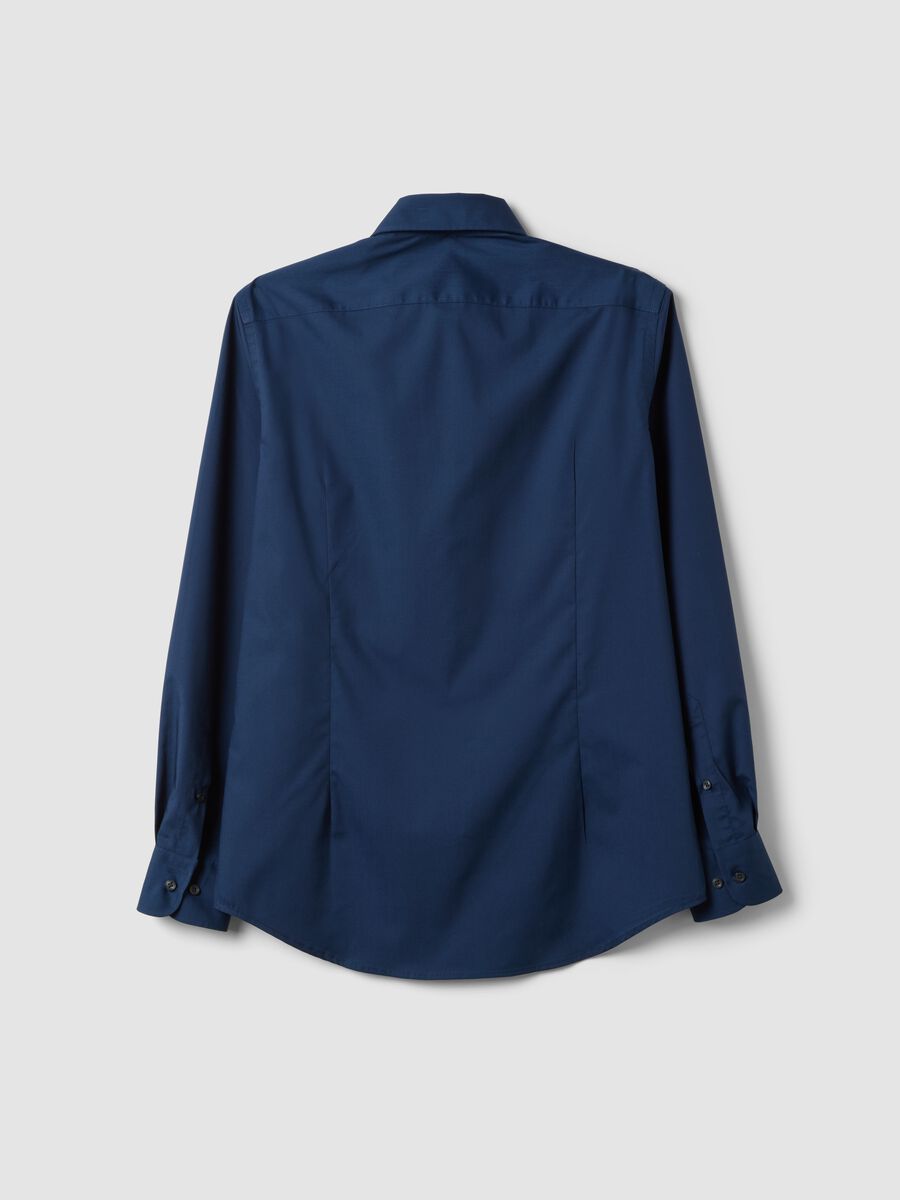 Blue slim-fit shirt with button-down collar, easy iron_6