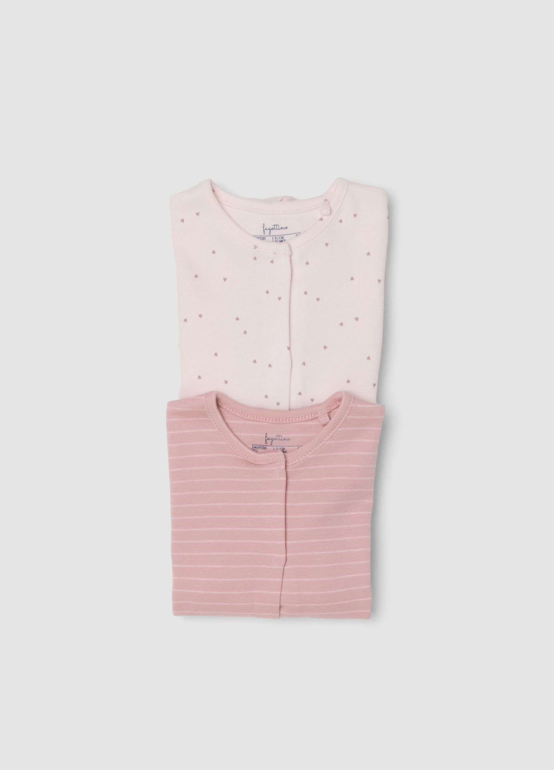 2-pack of pink organic cotton footed sleepsuits for baby girls