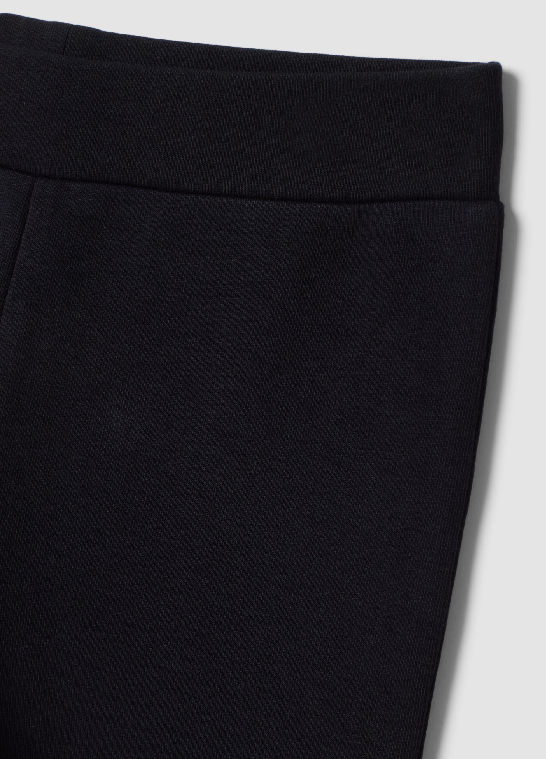 Blue flared stretch cotton leggings