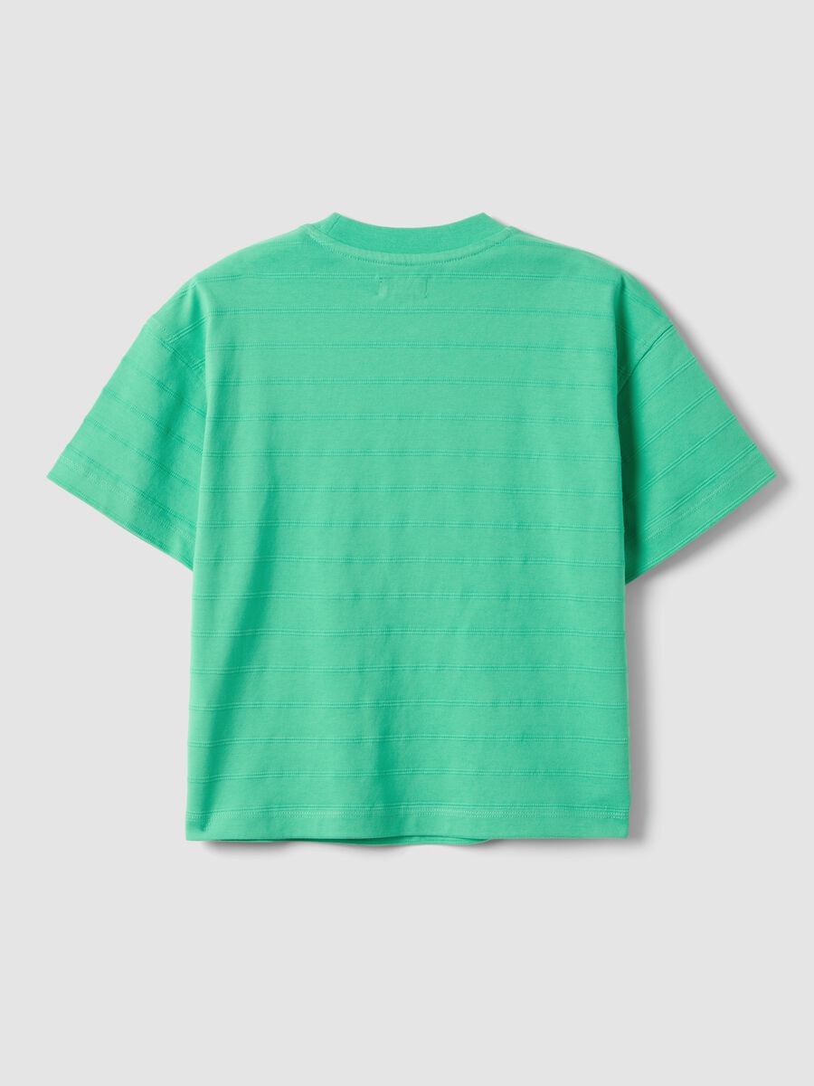 Children's regular fit pure cotton green T-shirt_4