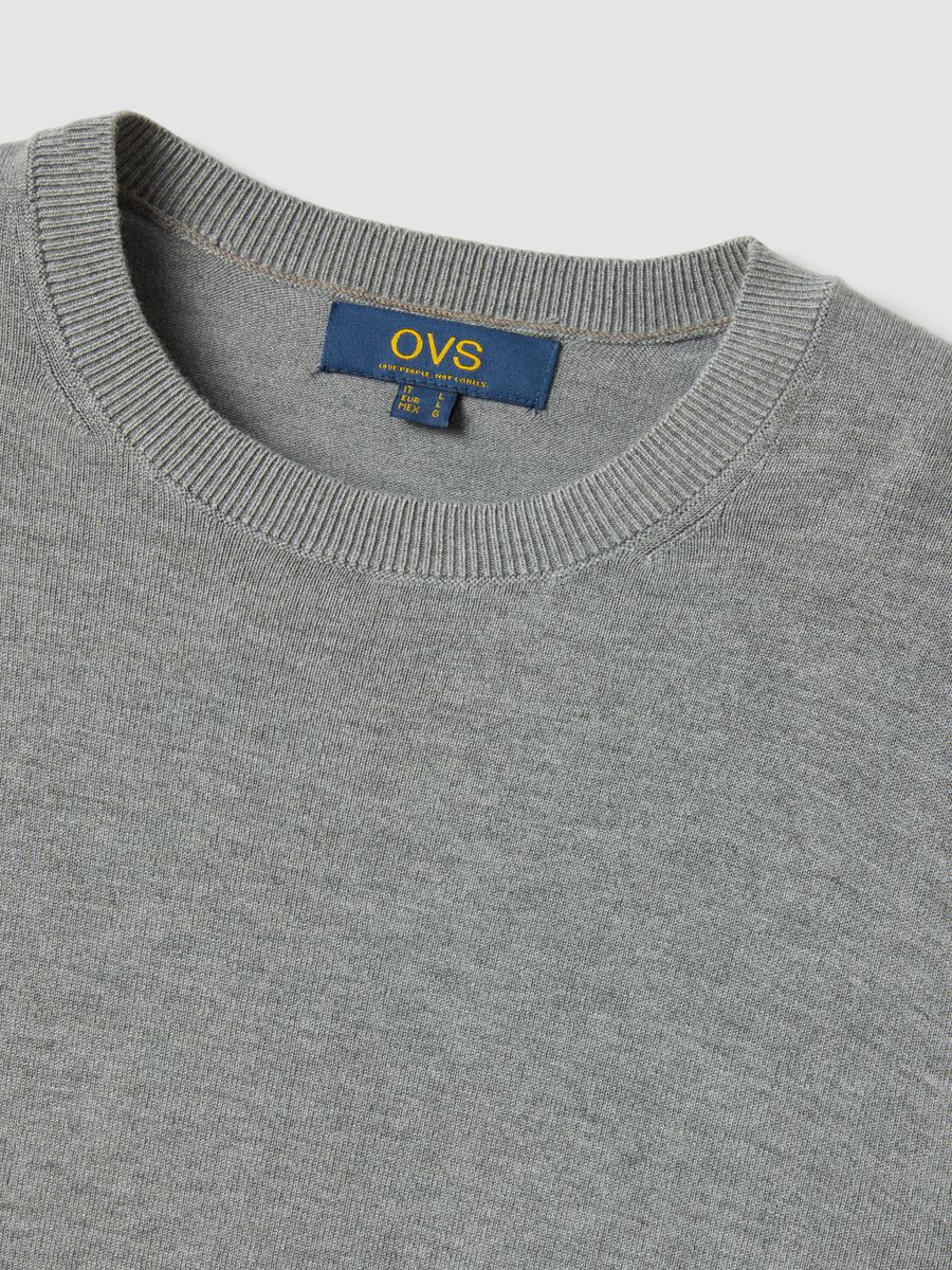 Grey crew-neck viscose-blend jumper, regular fit_2