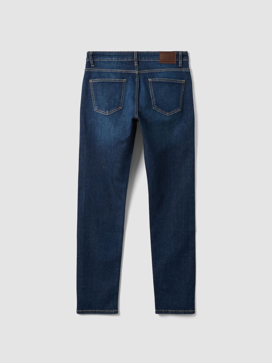Slim fit dark-wash stretch cotton jeans_6