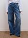 Blue denim wide-leg jeans in pure cotton_1