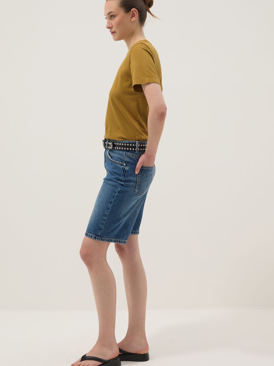 Brown short-sleeve pure cotton T-shirt, regular fit_2