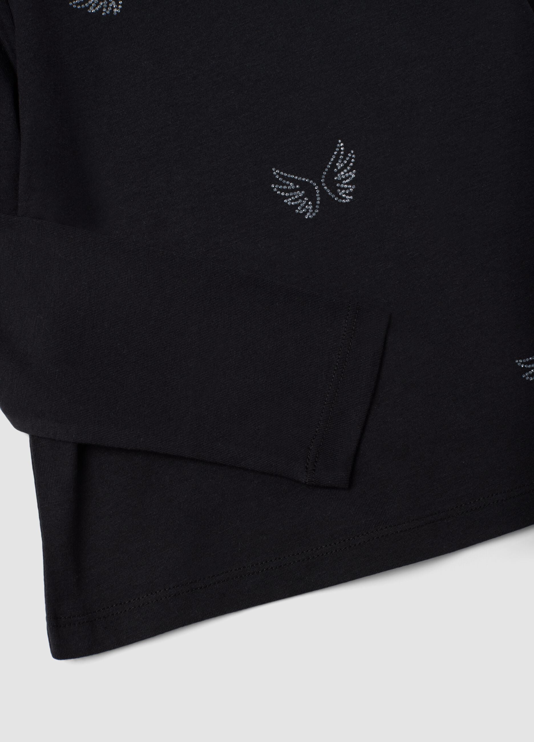 Black pure organic cotton crew-neck T-shirt