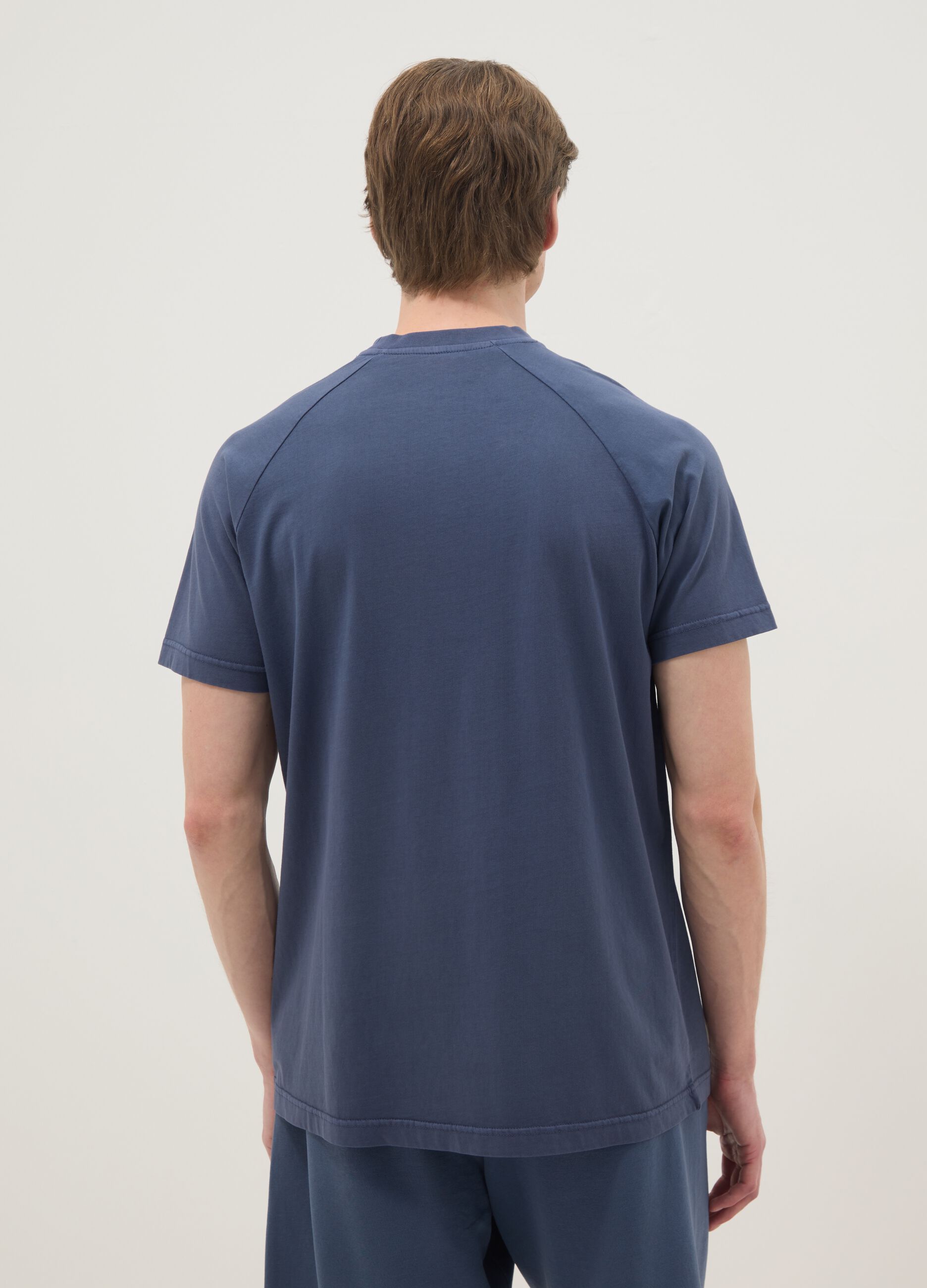Blue pure cotton regular fit t-shirt with Everlast logo