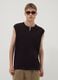 Black pure cotton ribbed waistcoat_2