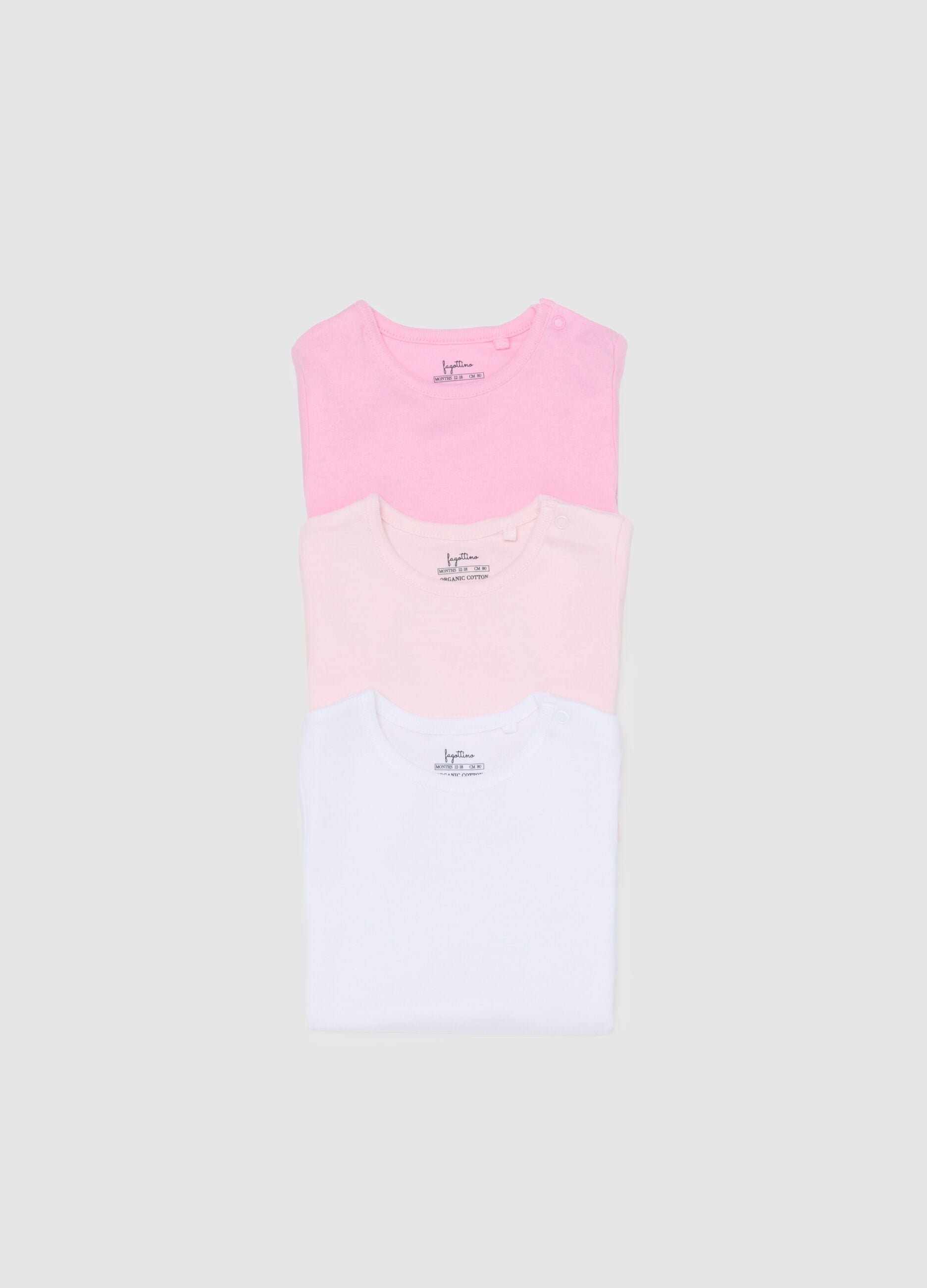 Baby girl's multicolour bodysuit tripack in pure cotton