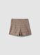 Girls&rsquo; brown checked stretch viscose skort_1