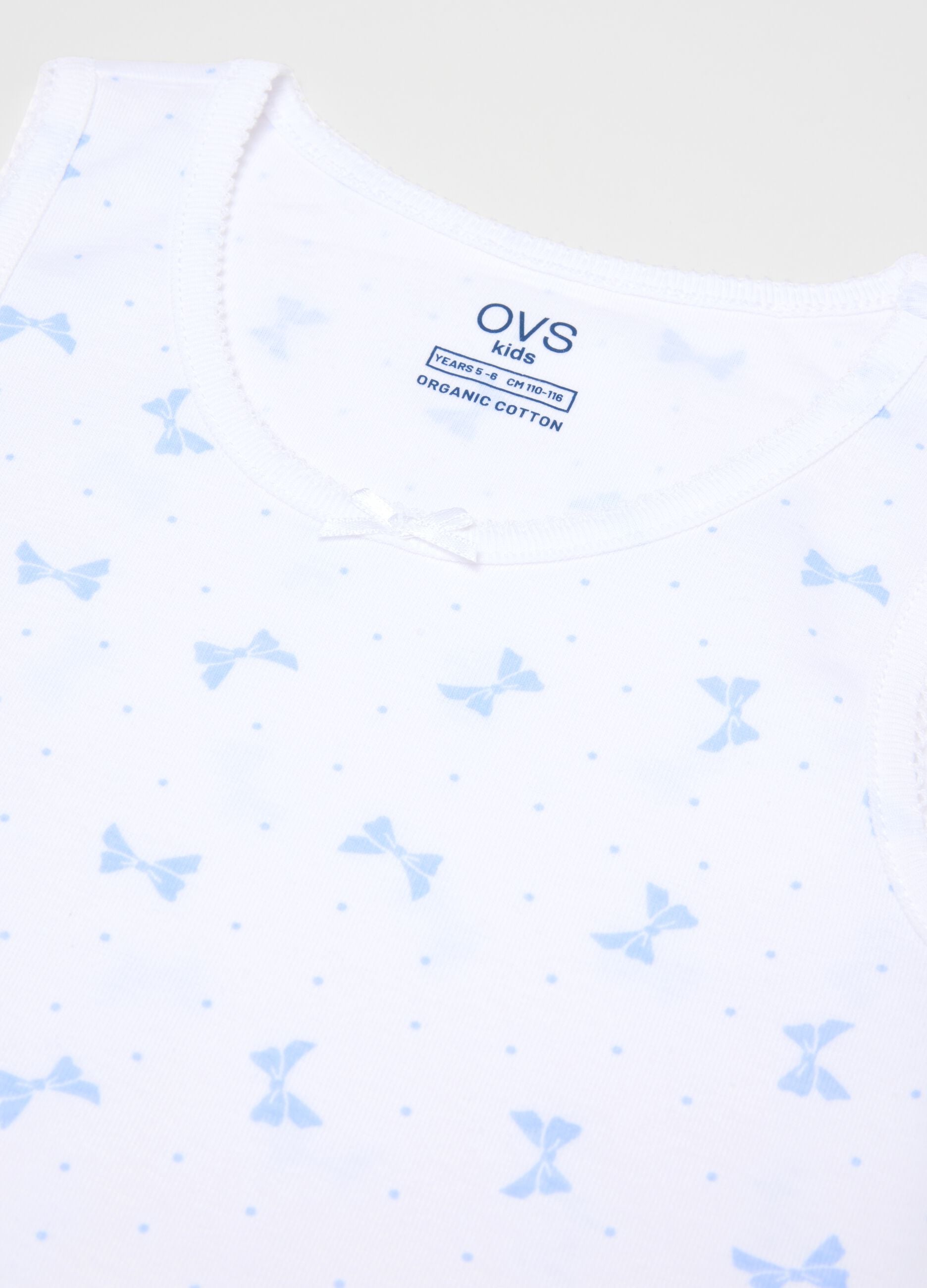 Twin pack of white girls' vests in pure cotton regular fit