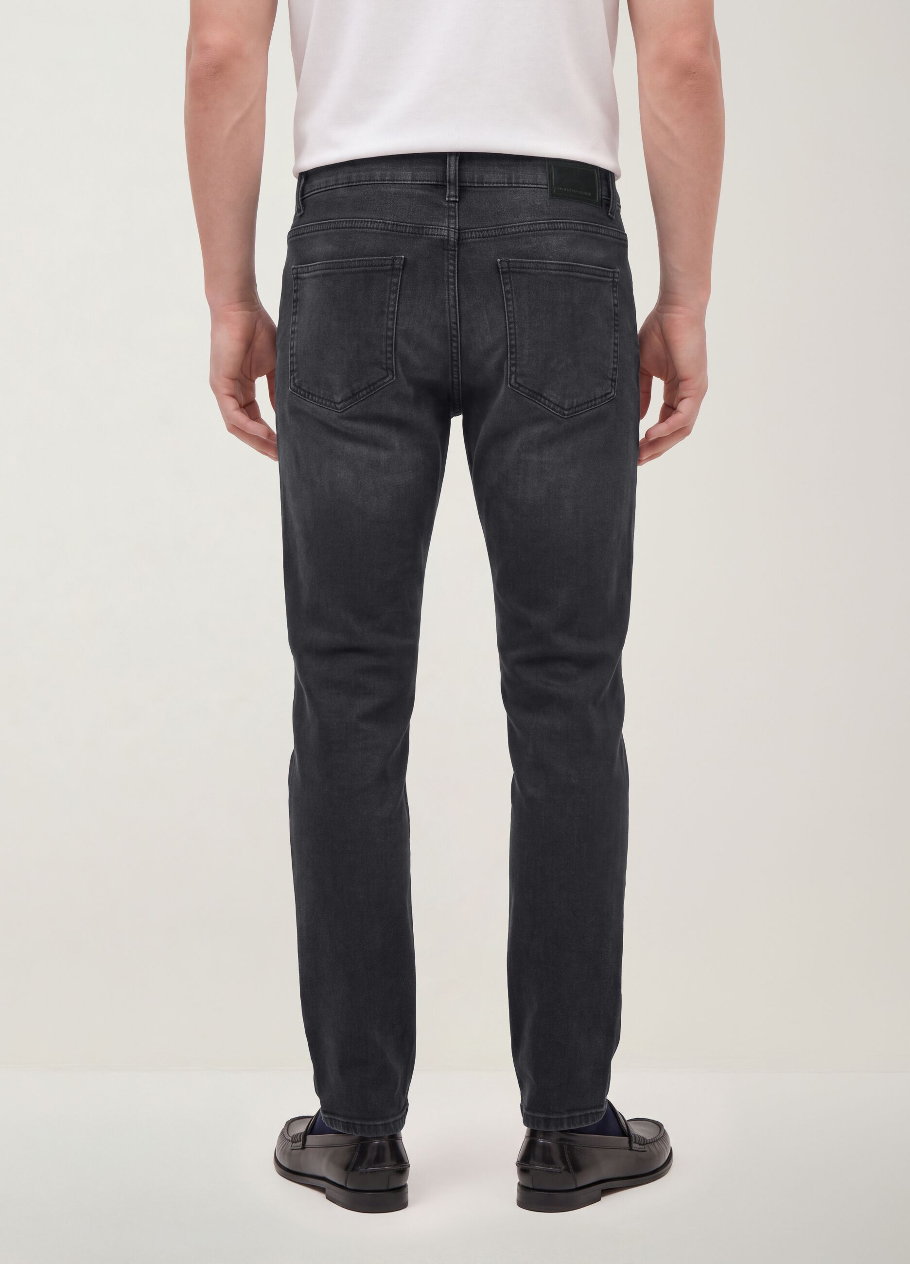 Black stretch-cotton slim-fit denim jeans
