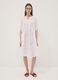 White pure linen dress with Mandarin collar, regular fit_0