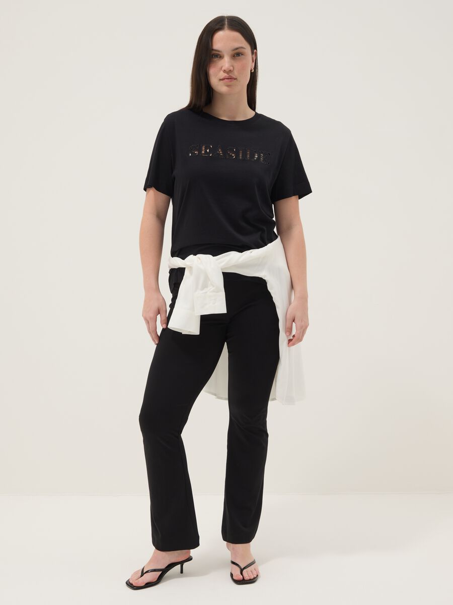Black pure cotton short-sleeve T-shirt_2